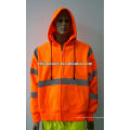 ANSI / ISEA 107-2010 Sudadera con capucha naranja polar de clase 3